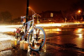 Ghost Bike for Habian Rodriguez  -- photo by Michael Simonitsch 